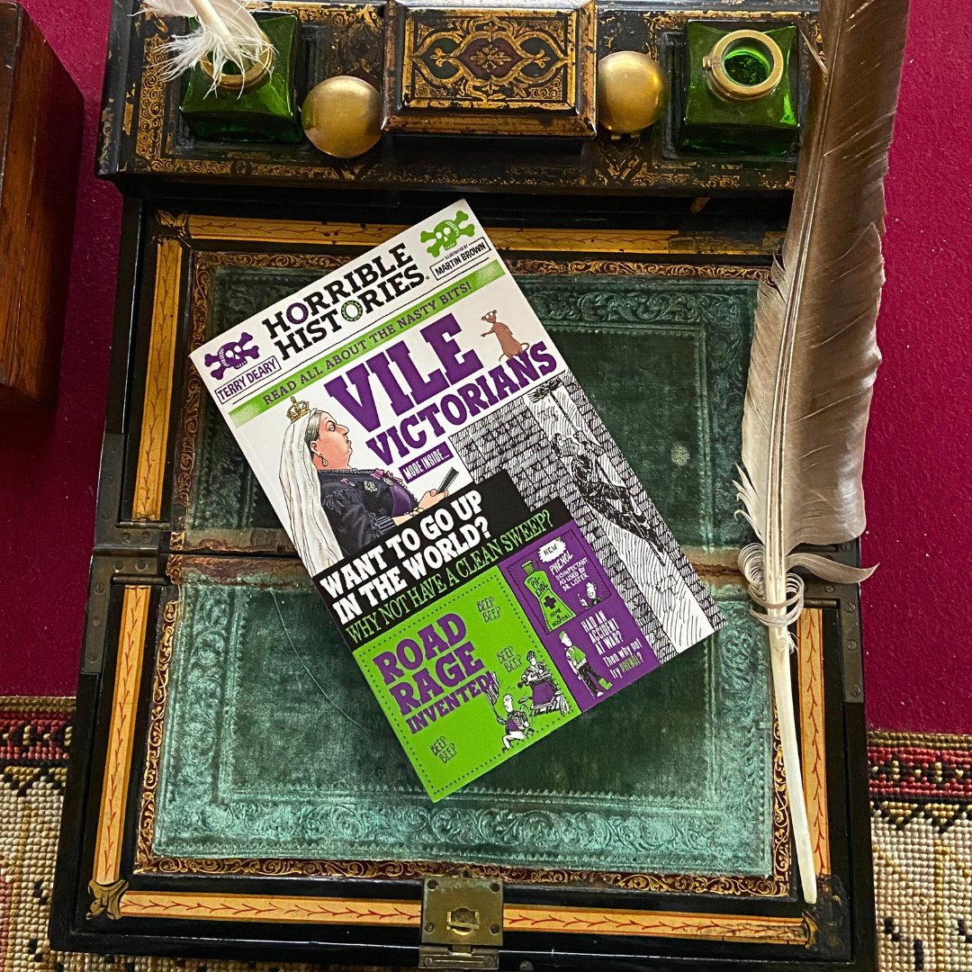 A copy of Horrible Histories: Vile Victorians by Terry Deary.