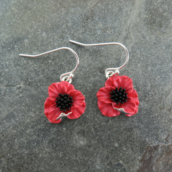 Red Poppy Drop earrings