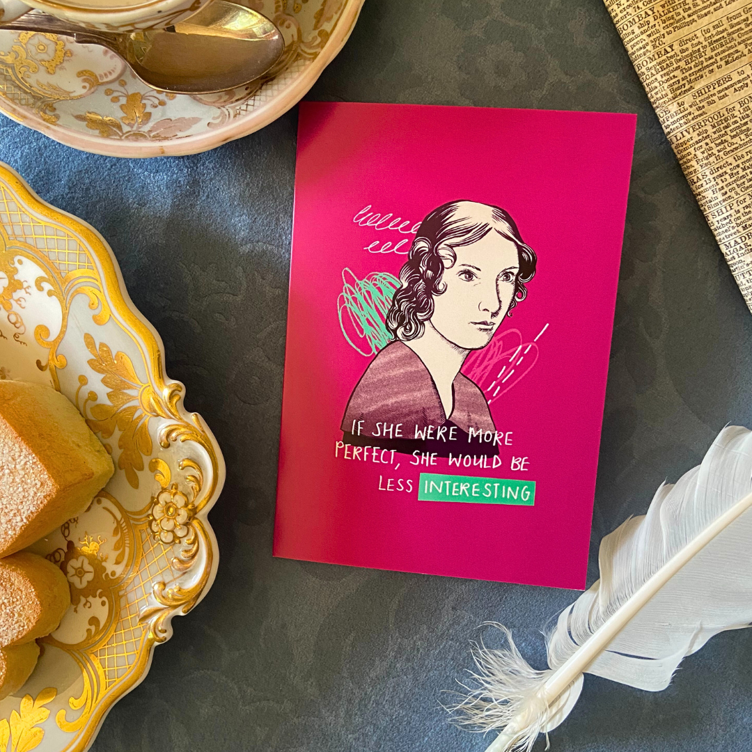 Greetings card featuring Anne Bronte and a quote.